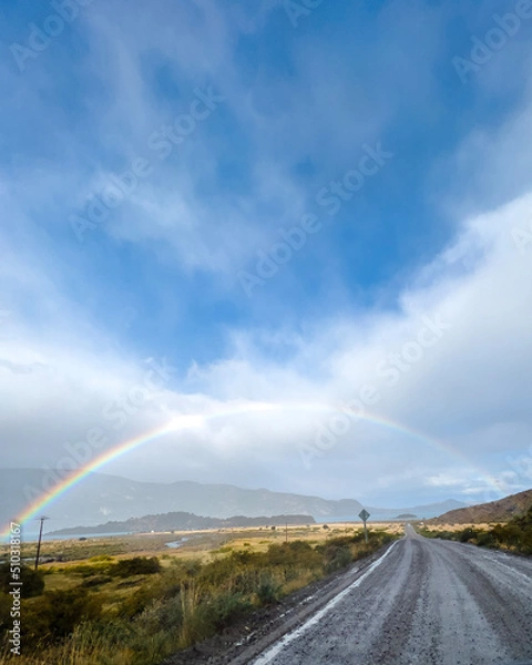 Fototapeta rainbow over the road