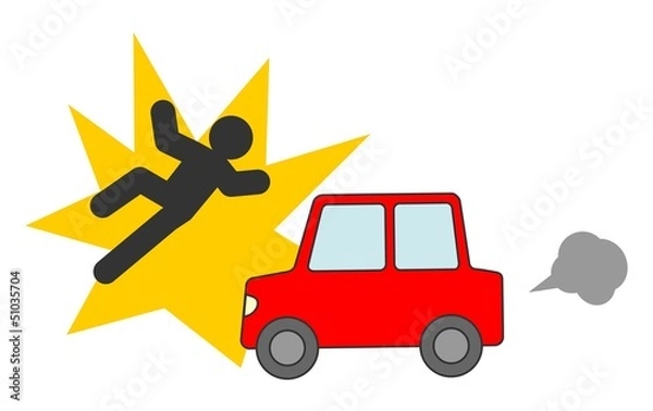 Obraz 自動車　人　交通事故