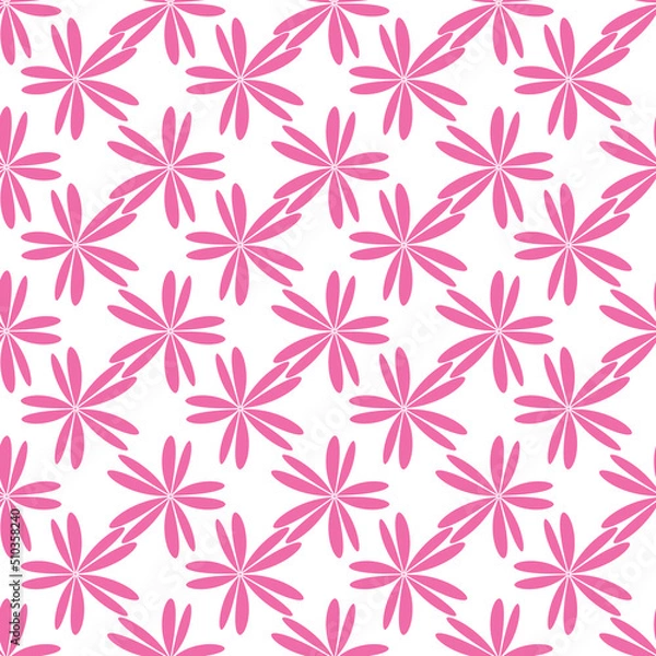 Fototapeta Vector white background white pink cherry tree flowers and cherry blossom sakura flowers. Seamless pattern background