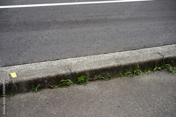 Obraz 道路・車道・歩道・段差・境界・アップ・足元