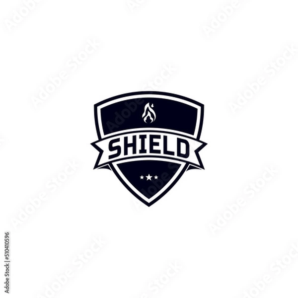 Fototapeta Shield company logo. Abstract symbol of security. Shield icon. Security logo. Logo badge