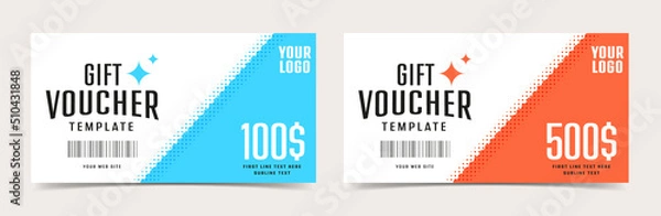 Obraz Gift voucher invitation card design set