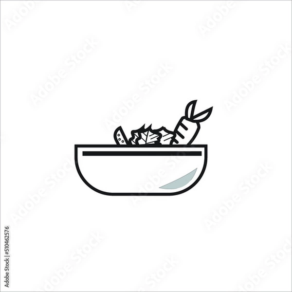 Obraz vegetable bowl design template illustration