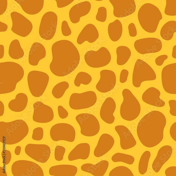 Fototapeta Seamless pattern of spots on the skin of a giraffe. Spotted giraffe pattern.