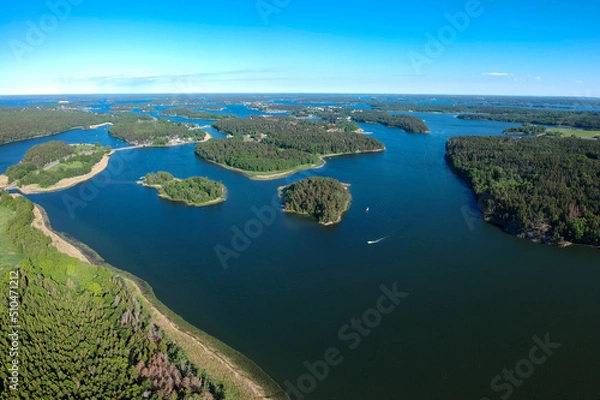 Fototapeta Aerial view of Stockholm archipelago in Sweden