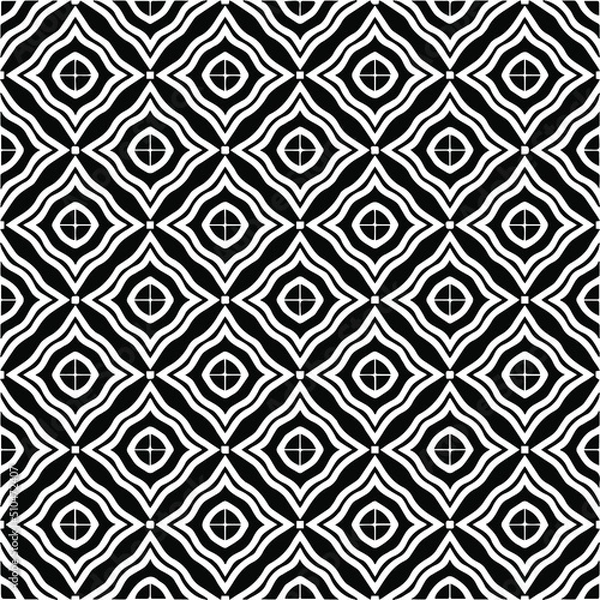 Fototapeta Abstract background with black and white pattern. Unique geometric vector swatch. Perfect for site backdrop, wrapping paper, wallpaper, textile and surface design. 