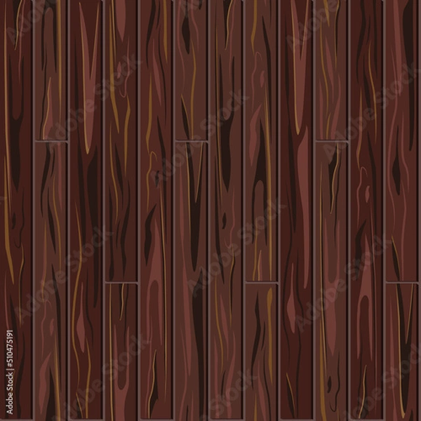Fototapeta Decorative planks for floor or wall. Vector seamless pattern with wooden boards.