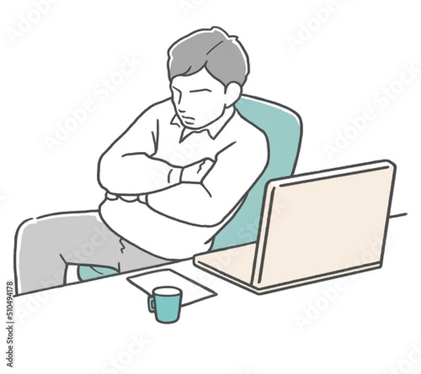 Fototapeta 仕事中に居眠りするビジネスマン