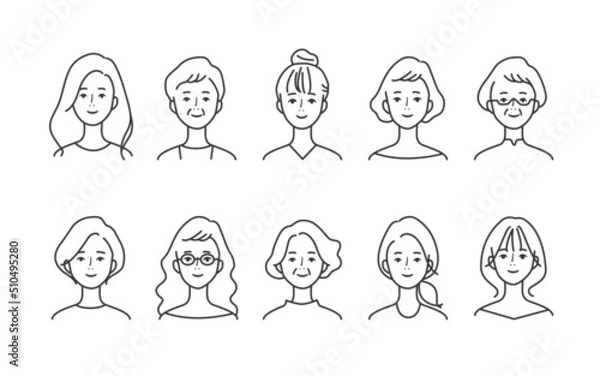 Obraz いろいろな年代の女性セット