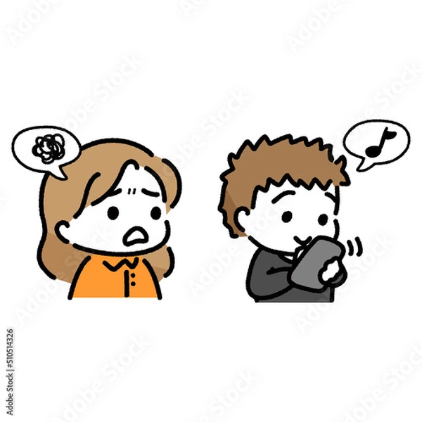 Obraz スマホ中毒　スマホ　無関心