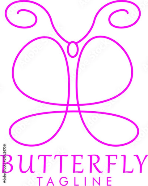Obraz Butterfly logo design using lines. Perfect for brands and companies