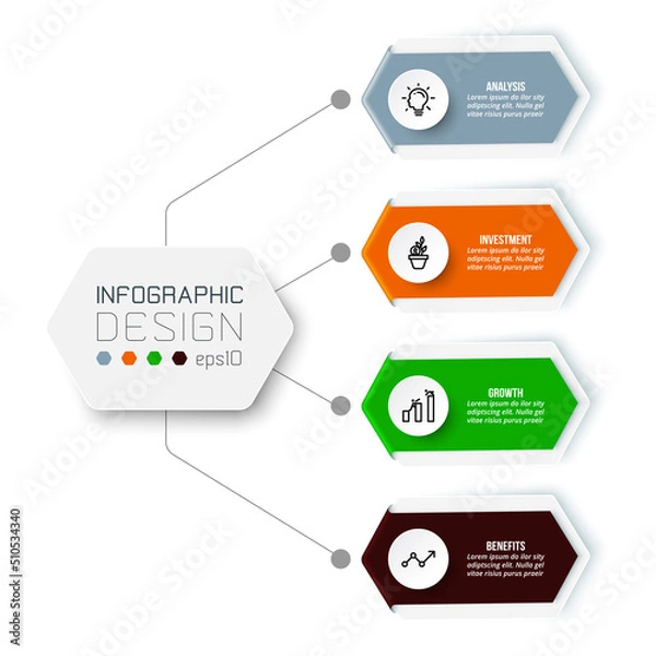 Fototapeta Infographic template business concept with diagram.
