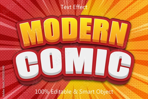 Fototapeta Modern Comic Editable Text Effect 3 dimension Emboss Comic Style
