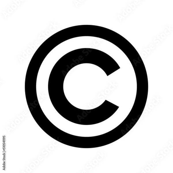 Fototapeta Copyright symbol isolated on white background vector