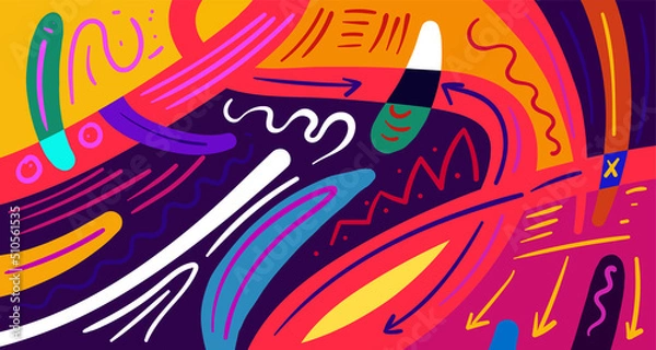 Fototapeta Abstract liquid shape. Fluid geometric design. Isolated gradient waves with geometric lines, dots, batik Indonesia pattern. Vector illustration