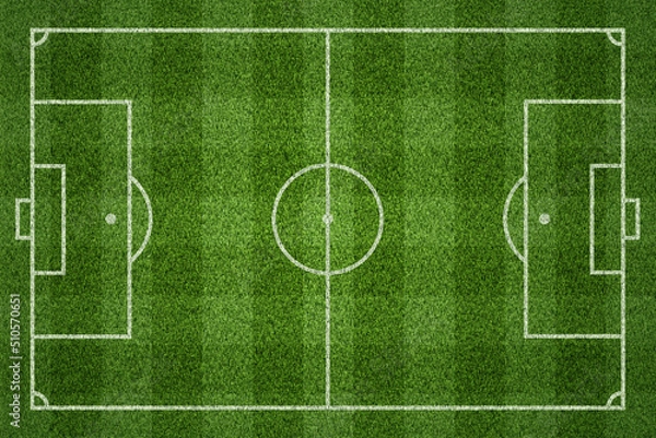 Fototapeta Soccer field or Football field on green grass background