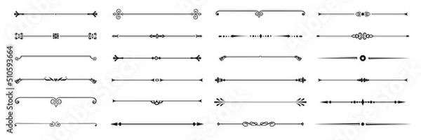 Obraz Set of decorative divider elements. Border florish collection. Vector.