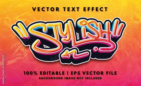 Obraz Stylish graffiti editable text effect template