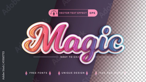 Fototapeta Magic Unicorn - Editable Text Effect, Font Style