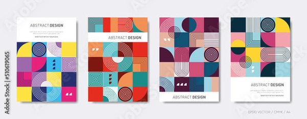 Fototapeta Abstract vector brochure cover design template set