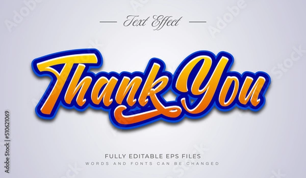 Fototapeta Thank you editable text effect