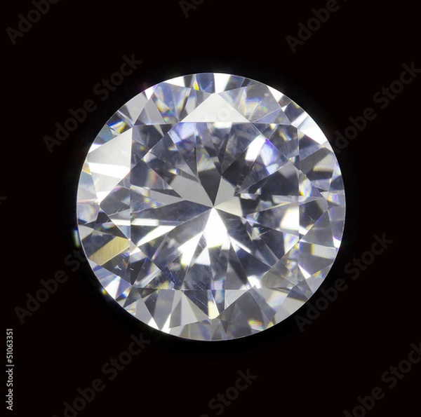 Fototapeta diamond realistic photo image - isolated on black background
