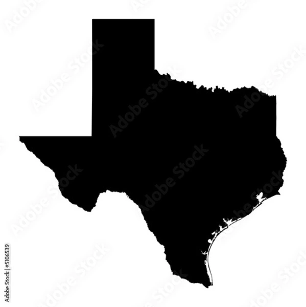 Fototapeta map of Texas, USA. Mercator projection.