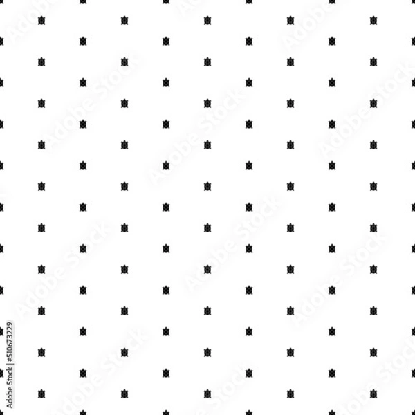 Obraz Square seamless background pattern from black turtle symbols. The pattern is evenly filled. Vector illustration on white background