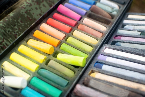 Obraz Soft rainbow colorful chalk pastel for drawing.