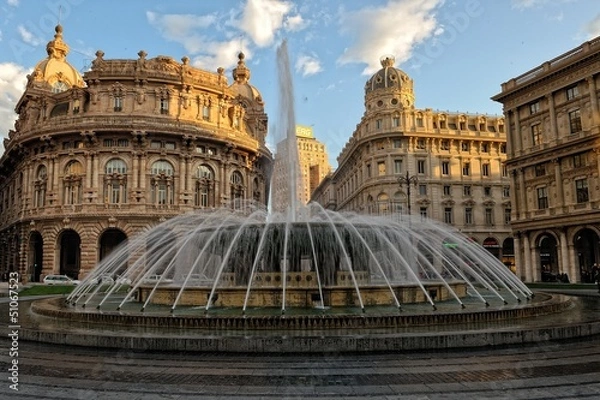Fototapeta Genova,Piazza de ferrari