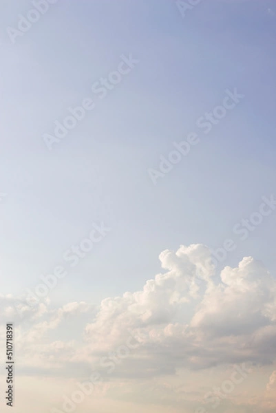 Fototapeta vertical image with blue evening sky and clouds
