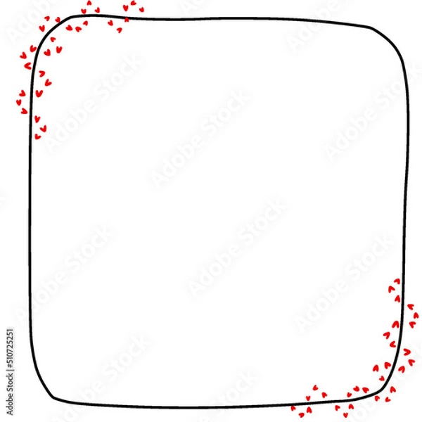 Fototapeta frame with hearts