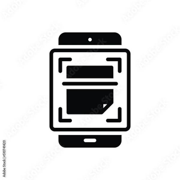 Fototapeta Black solid icon for scan