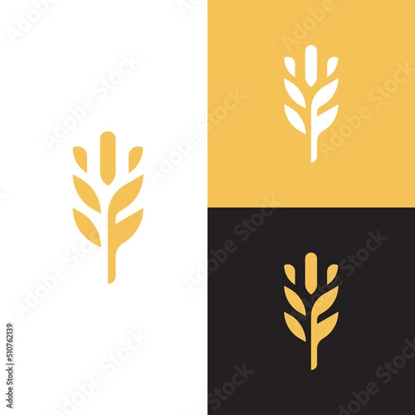 Obraz simple wheat or grain vector icon logo