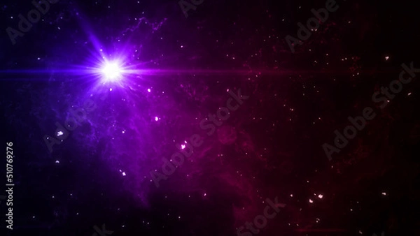 Fototapeta 宇宙　銀河　星雲　ライト　パーティクル　星屑　星　キラキラ　幻想的　カラフル