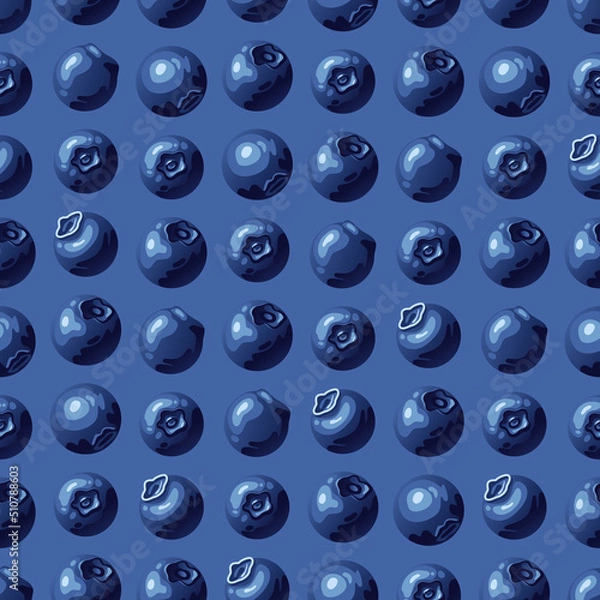 Obraz A pattern of blueberries on a dark background