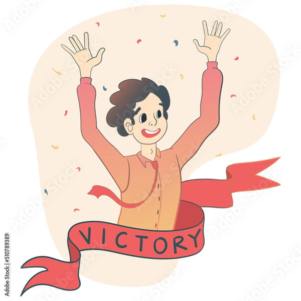 Fototapeta Business success, leadership, winner reaching goal concept.