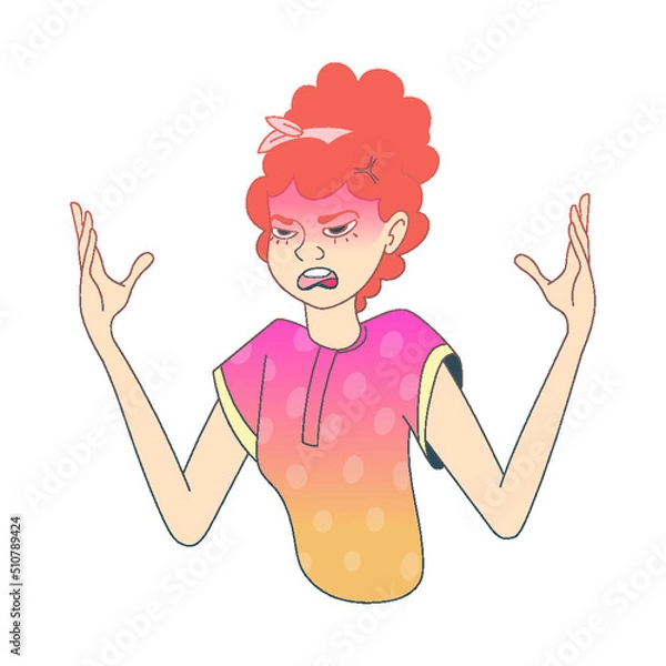 Fototapeta Anger rage and panic concept.