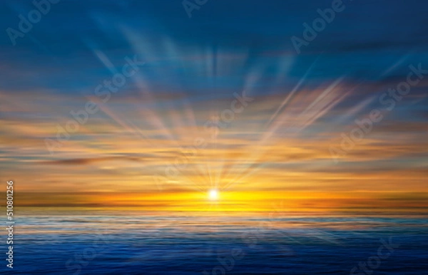 Obraz abstract nature background with clouds and ocean sunrise