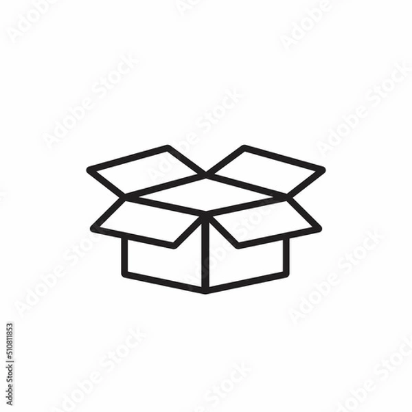 Obraz Open cardboard box icon vector in line style