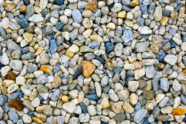 Obraz 
Wet River Stone Background Various Shapes And Colors