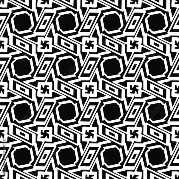 Obraz Abstract background with black and white pattern. Unique geometric vector swatch. Perfect for site backdrop, wrapping paper, wallpaper, textile and surface design. 