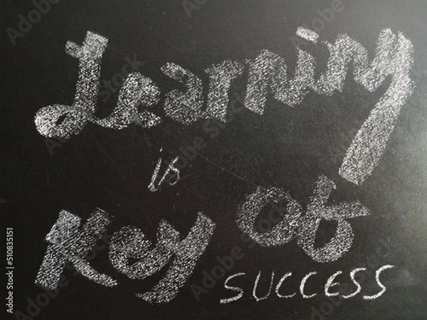 Obraz Motivational words on chalkboard concept.
