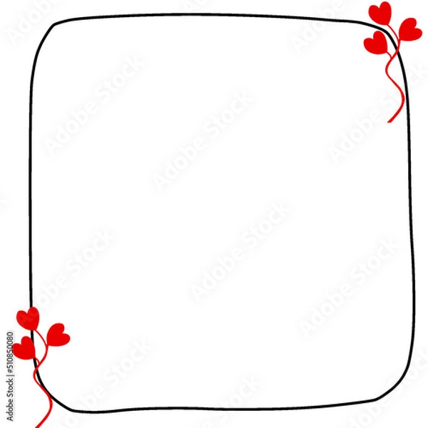 Obraz frame with hearts and flowers