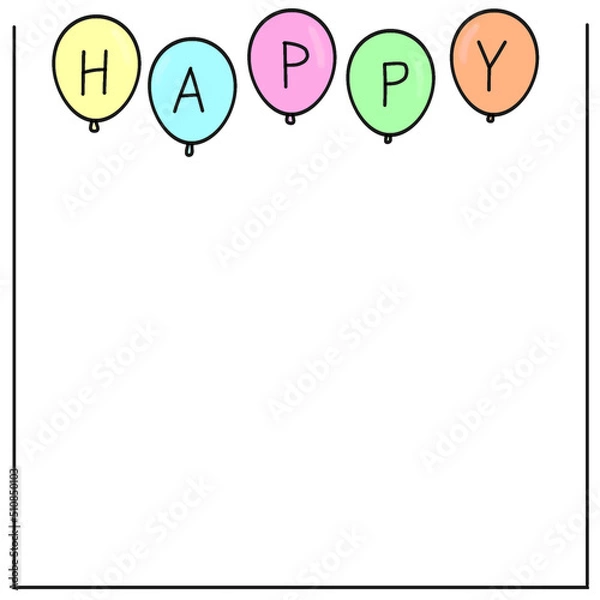 Fototapeta card with balloons and frame