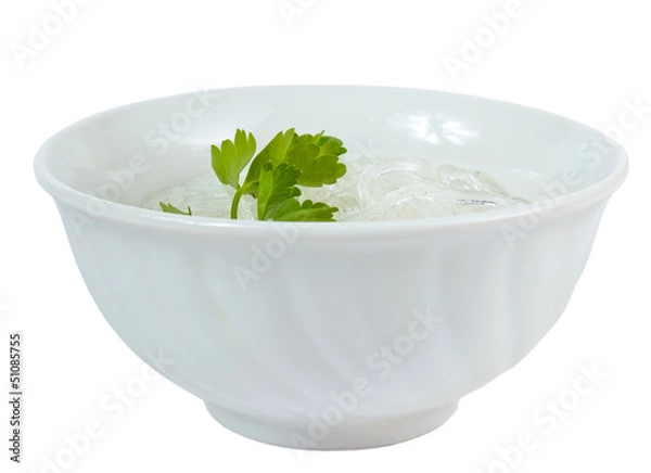 Fototapeta rice extract plate long macaroni isolated on white background cl