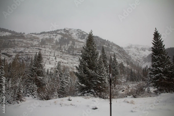 Fototapeta Snow covered mountains