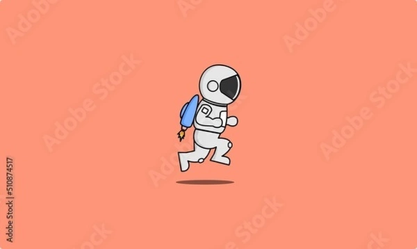 Obraz Jumping Astronaut Illustration