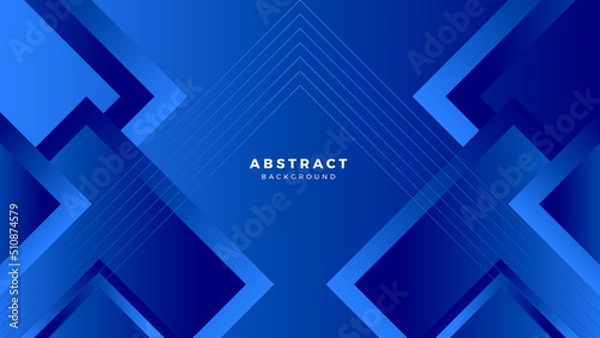 Fototapeta Modern blue abstract presentation background with stripes lines