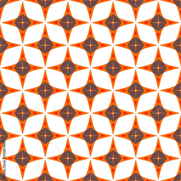 Fototapeta Abstract Geometric Tile Style Retro Pattern Three Color Minimal Trendy Fashion Design Perfect for Allover Fabric Print